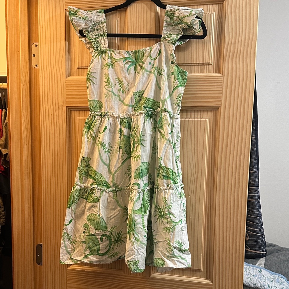 Green Patterned Mini Dress
